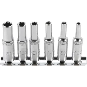JUEGO 6 PIEZAS DE DADOS LARGAS 1/4  PARA TORNILLOS TIPO E, E4-E10
